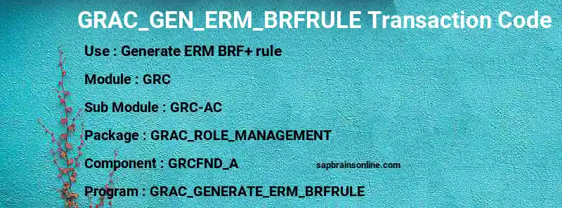 SAP GRAC_GEN_ERM_BRFRULE transaction code