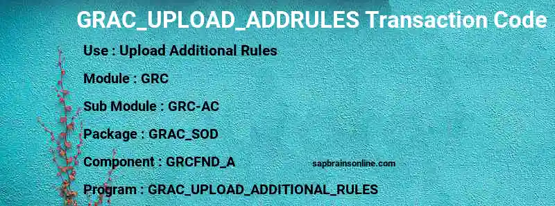 SAP GRAC_UPLOAD_ADDRULES transaction code