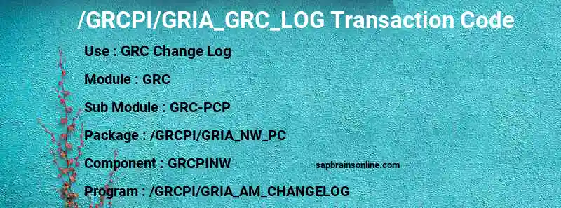 SAP /GRCPI/GRIA_GRC_LOG transaction code