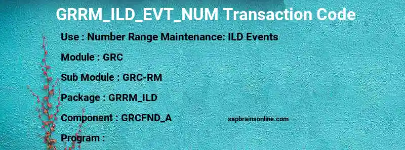 SAP GRRM_ILD_EVT_NUM transaction code