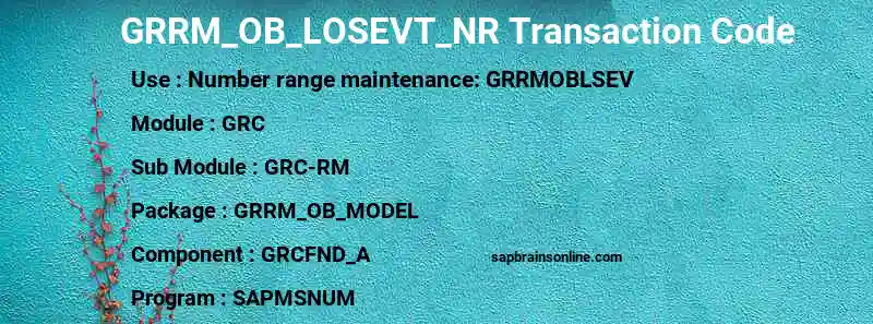 SAP GRRM_OB_LOSEVT_NR transaction code