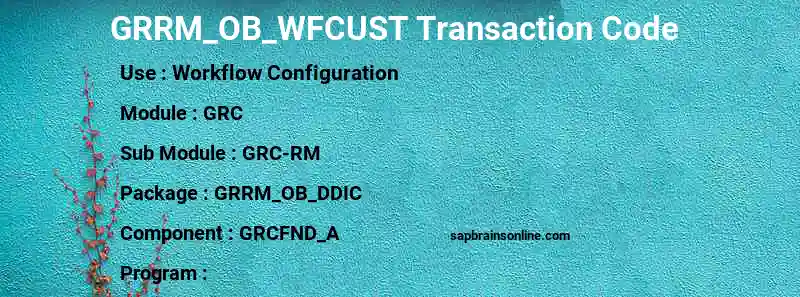 SAP GRRM_OB_WFCUST transaction code