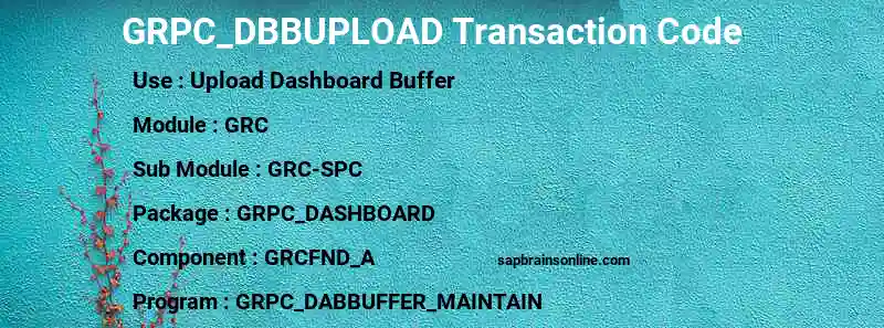 SAP GRPC_DBBUPLOAD transaction code