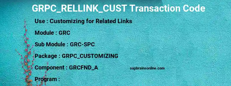 SAP GRPC_RELLINK_CUST transaction code