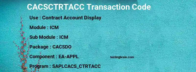 SAP CACSCTRTACC transaction code
