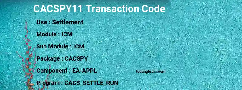 SAP CACSPY11 transaction code