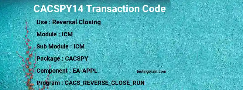 SAP CACSPY14 transaction code