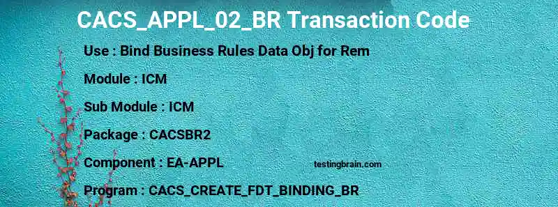 SAP CACS_APPL_02_BR transaction code
