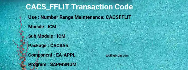 SAP CACS_FFLIT transaction code
