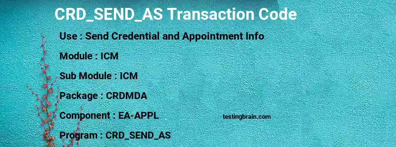SAP CRD_SEND_AS transaction code