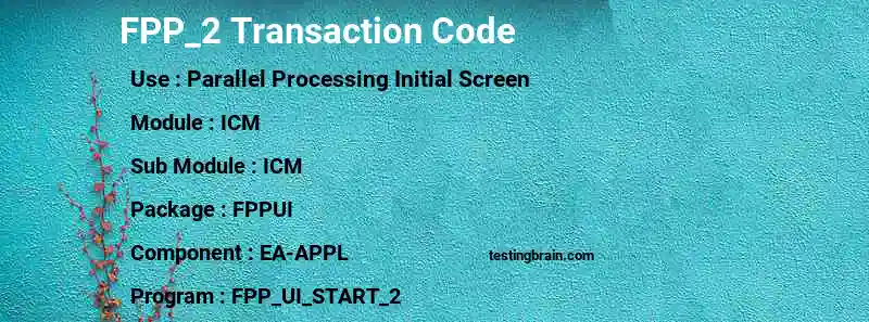 SAP FPP_2 transaction code