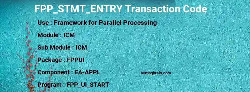 SAP FPP_STMT_ENTRY transaction code