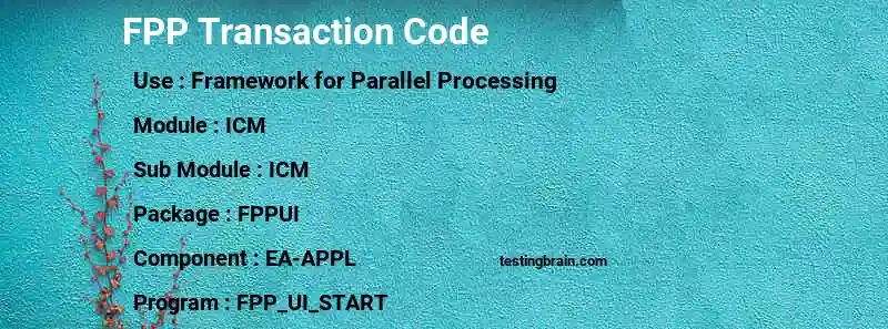 SAP FPP transaction code