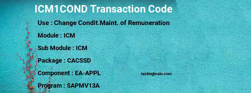 SAP ICM1COND transaction code