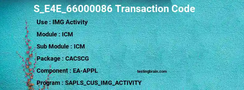 SAP S_E4E_66000086 transaction code