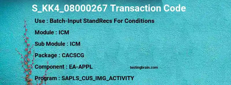 SAP S_KK4_08000267 transaction code