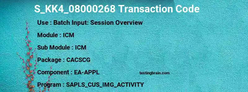 SAP S_KK4_08000268 transaction code