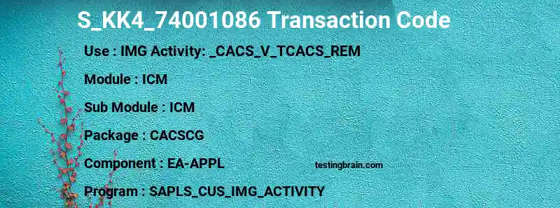 SAP S_KK4_74001086 transaction code