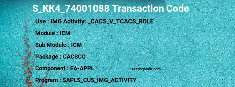 SAP S_KK4_74001088 transaction code