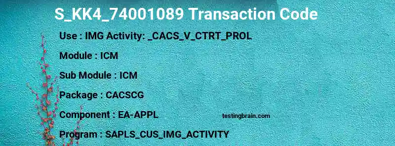 SAP S_KK4_74001089 transaction code