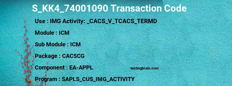 SAP S_KK4_74001090 transaction code