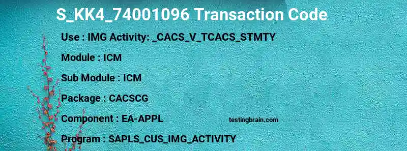 SAP S_KK4_74001096 transaction code