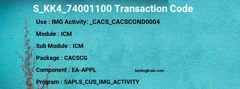 SAP S_KK4_74001100 transaction code
