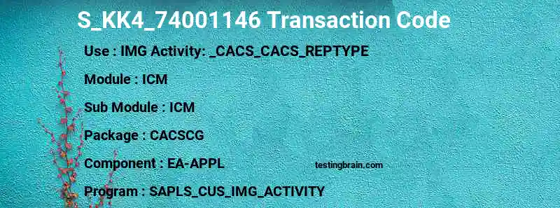SAP S_KK4_74001146 transaction code