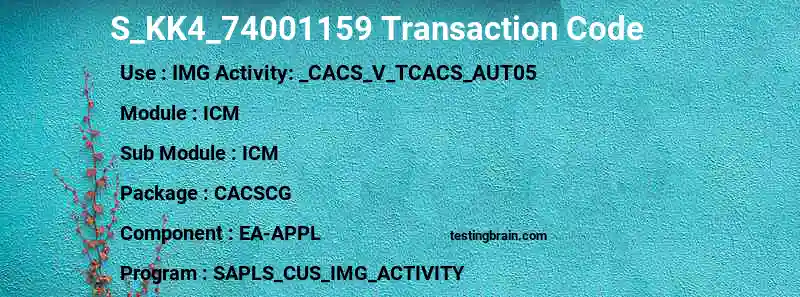 SAP S_KK4_74001159 transaction code
