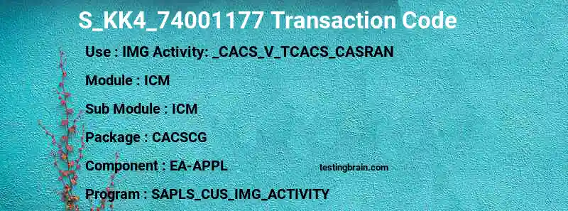 SAP S_KK4_74001177 transaction code