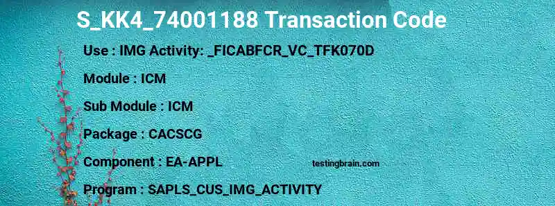 SAP S_KK4_74001188 transaction code