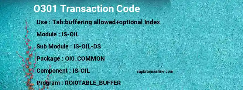 SAP O301 transaction code