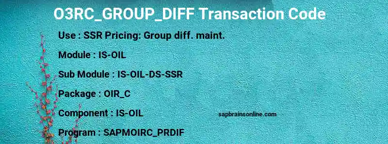 SAP O3RC_GROUP_DIFF transaction code