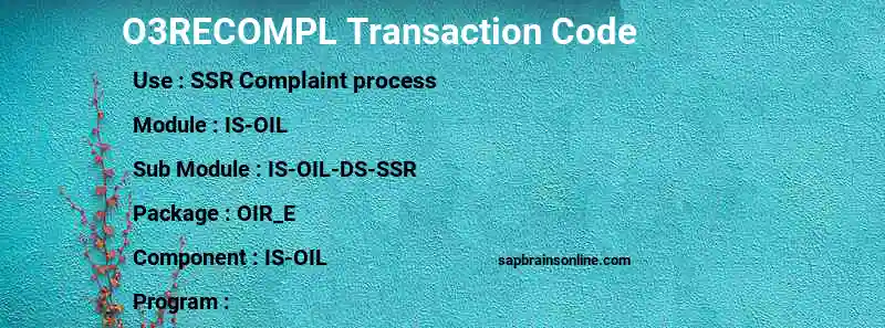 SAP O3RECOMPL transaction code