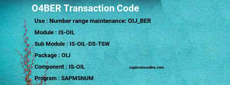SAP O4BER transaction code