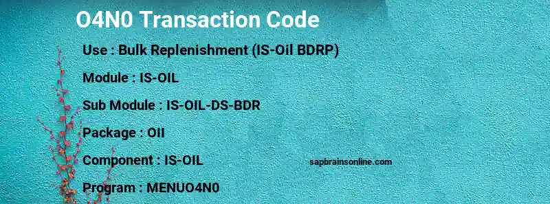 SAP O4N0 transaction code