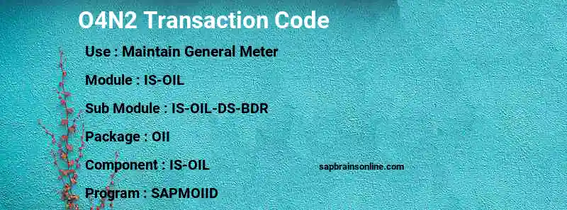 SAP O4N2 transaction code