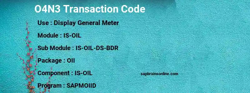 SAP O4N3 transaction code