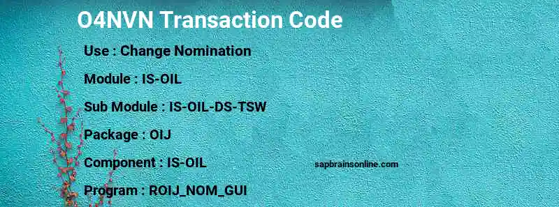 SAP O4NVN transaction code
