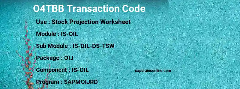 SAP O4TBB transaction code