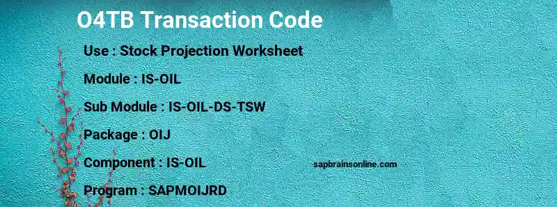 SAP O4TB transaction code