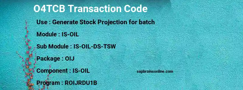 SAP O4TCB transaction code