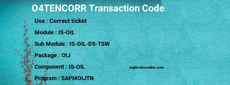 SAP O4TENCORR transaction code