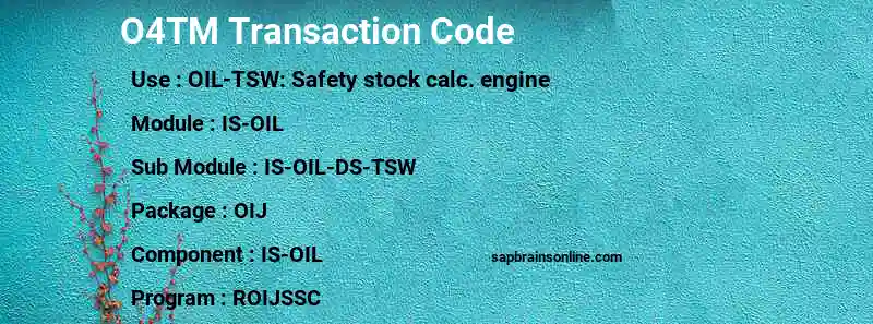 SAP O4TM transaction code