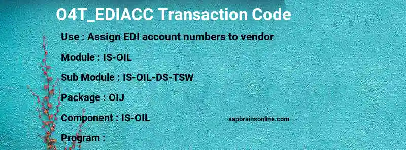 SAP O4T_EDIACC transaction code