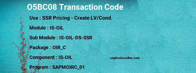 SAP O5BC08 transaction code