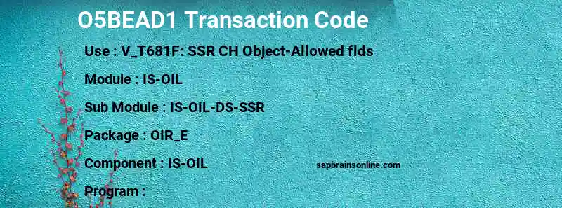 SAP O5BEAD1 transaction code