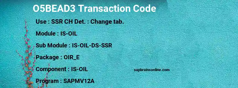 SAP O5BEAD3 transaction code