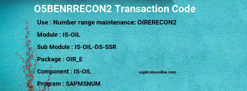 SAP O5BENRRECON2 transaction code