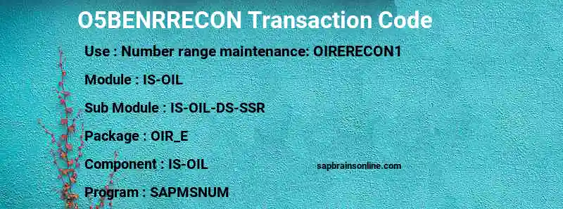 SAP O5BENRRECON transaction code